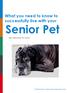 What you need to know to successfully live with your Senior Pet