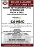 FRIDAY 19 TH FEBRUARY 2016 OPENING FAIR SHOW & SALE KINDLY SPONSORED BY STOW AG
