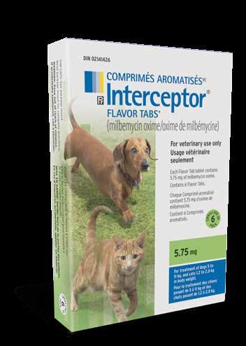 INTERCEPTOR Interceptor Flavor Tabs Get trusted, broad spectrum internal parasite control for pets young and old with Interceptor Flavor Tabs Active ingredient: Milbemycin oxime Dogs and cats Dogs: