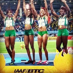 Christy Joy Udoh Gold Medal winner, 4x100 meter relay 2015 IAAF/BTC World Relays, Bahamas *2012 Olympian (Nigeria) - 200 meters, 4x100-meter relay Team Nigeria won the women s 4x200m gold in dramatic