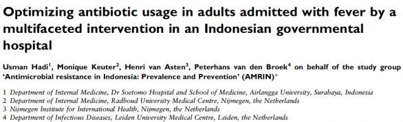 Casus Belanda low levels of antibiotic use and resistance: how come?