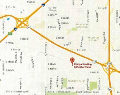 Directions to Show Site Companion Dog School 4411 South 91st East Avenue Tulsa OK 74145 From I-44, exit onto Hwy 51 east to Memorial Rd.; south on Memorial to 41st St.; east (left) on 41st St.