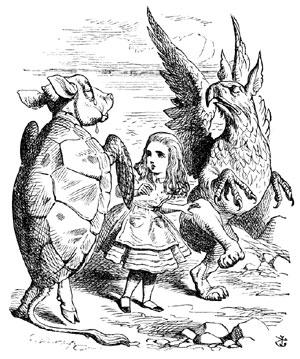 Chapter X: The Lobster Quadrille The Mock Turtle sighed deeply, and drew the back of one flapper across his eyes. He looked at Alice, and tried to speak, but for a minute or two sobs choked his voice.