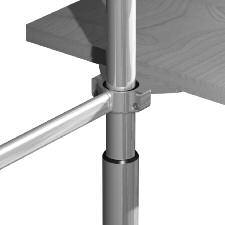 djustable element to fit uprights Ø50/40 (floor ceiling).