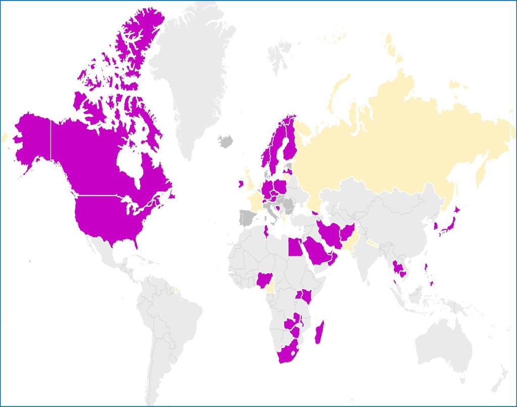 Status of countries enrolled in GLASS As