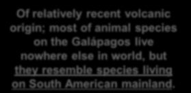 relatively recent volcanic origin; most of animal