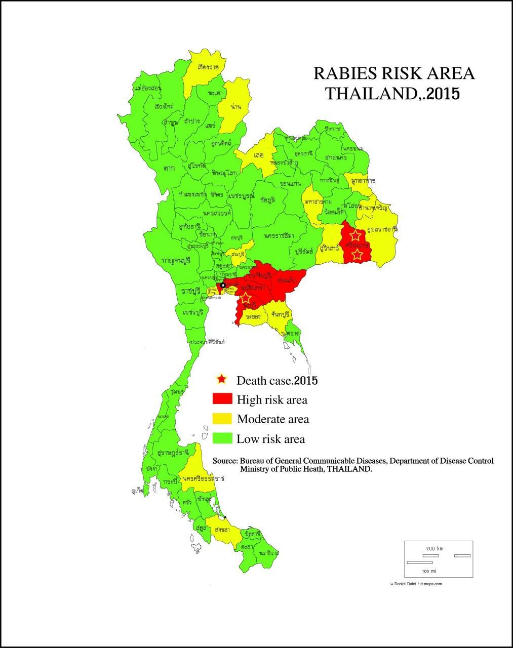 Rabies risk areas 2015 Divide