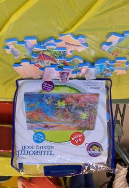 Dinosaur Puzzle: Description: Allows participant to be creative and make their own dinosaur puzzle for themselves and others to put together.