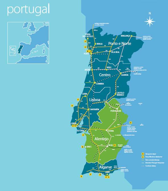 ALENTEJO: - One third of the national territory - Important border Iine with the Spanish regions of Andaluzia - and Extremadura and also an extensive Atlantic coast line - of 170 km - More than 25%
