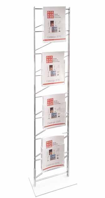 Palau Leaflet Rack NAR-0066 Portadepliant con 4 tasche in plexiglass per brochure. Disponibile anche in versione con 7 tasche.