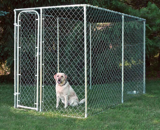 h Kennels 54945 Chain Link Box Kennel with anchors - no cover 6ft. h x 5ft.