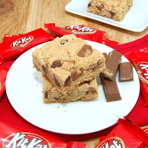 Kit Kat Cookie Recipe by: Mikayla Vandergast,Samantha Dunlap,and Jackson Long Ingredients: 1 egg half cup sugar half cup of brown sugar 1 small Kitkat stick crushed 1 cup of chocolate chips 1 cup of