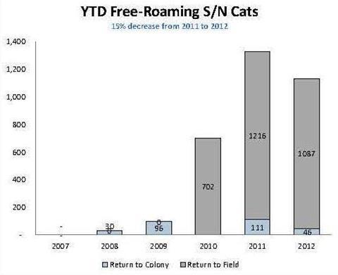 Actual: 12% reduction in kitten intake 2013 Goal: 7% decrease in kitten intake over