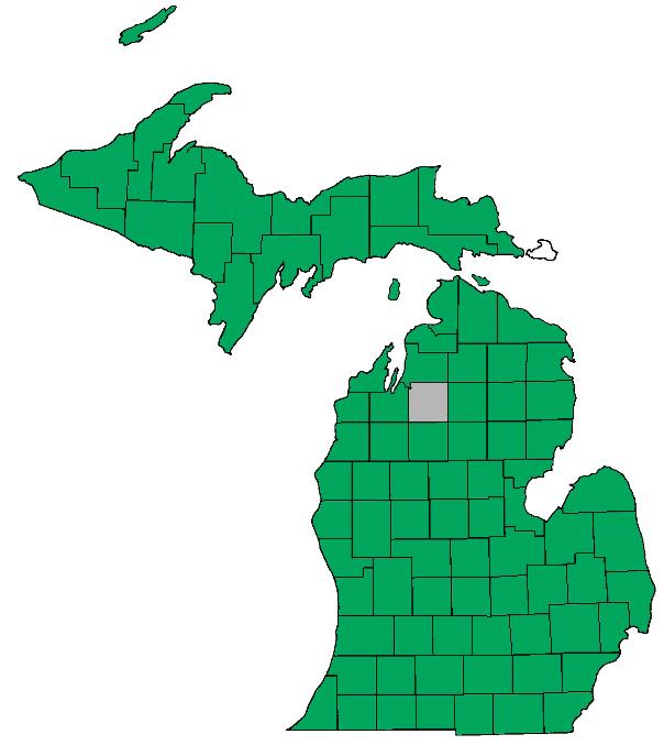 Appendix 5 (continued). The geographic distribution for all 55 species of reptiles and amphibians found in the state of Michigan.
