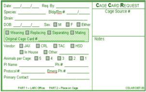 cages Use LARC Cage Card Request