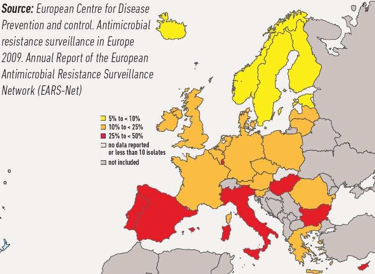 AMR surveillance in Europe: proportion of Escherichia coli invasive isolates with resistance to fluoroquinolones in 2009 9 7 April 2011 World Health Day No action World today, Health no cure Day