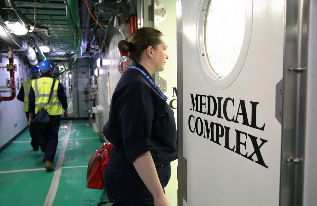 Complex has begun to accept its first patients from amongst the Royal Navy personnel working on-board.