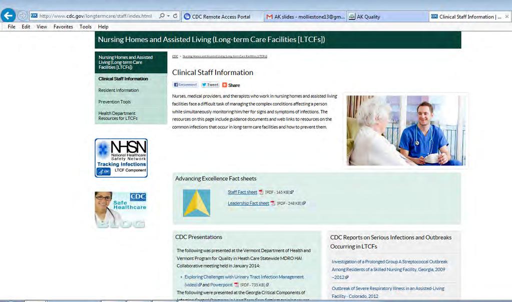 CDC resources for clinician
