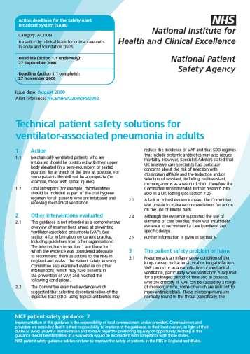 Ventilator-associated pneumonia Elevation of head of bed to 30 o -45 o Reduce risk of VAP Internationally Respiratory infections accepted evidence-based 419% th largest