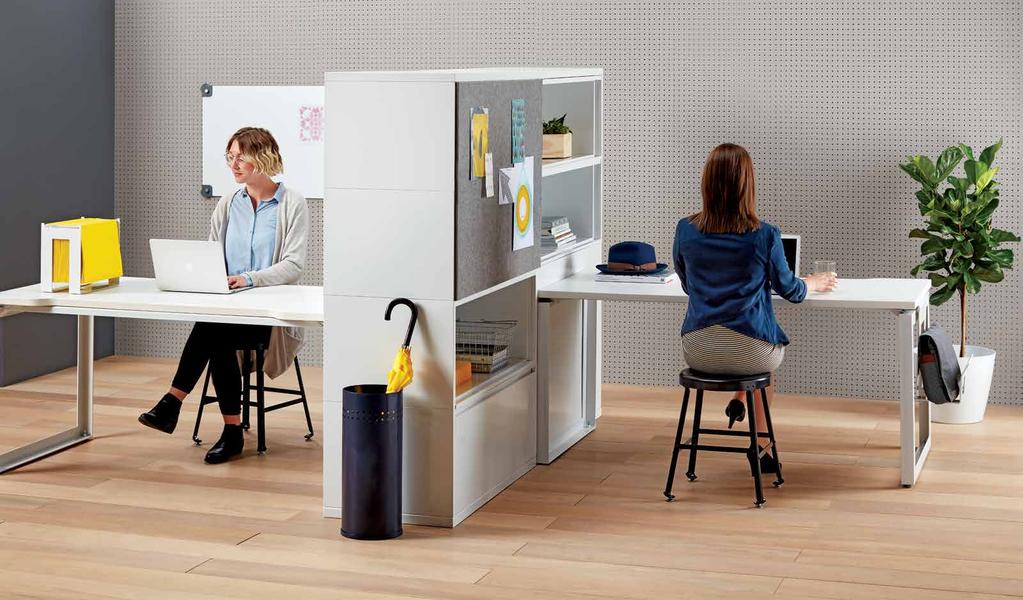 V ZONE VERTICAL Want structure and privacy without the closed-in feeling of a cubicle? Our V Zone uses vertical space to divide the room neatly and efficiently.