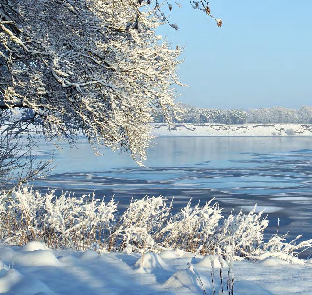In winter, lakes freeze