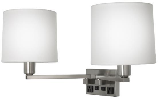 (Adjustable) Lamping: (2) 32W CFL GU24 Outer Shade: 24x24x6 Ivory Inner Shade: 22x224.
