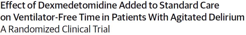 Delirium resolved more rapidly (23.3 vs 40.0 hrs), difference 16 hrs, p=0.01 Delirium for a lower proportion of their ICU stay (median of 2 additional delirium-free days) Earlier extubation (21.
