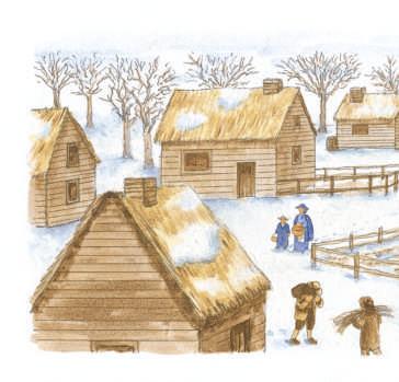 Like the Wampanoag, the Pilgrims built homes with materials they found. They used wood from the forest. They covered their roofs with grass and reeds. The Pilgrims did not invent new kinds of homes.