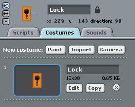 At this point, take a look at the Lock and Key sprites, which are circled in blue below.