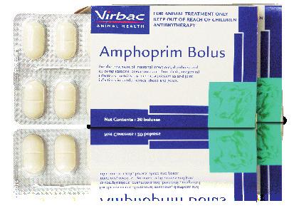 Amphoprim Bolus Amphoprim Bolus Sulphamethoxypyridazine & Trimethoprim for the treatment of a wide range of primary and secondary bacterial infections.