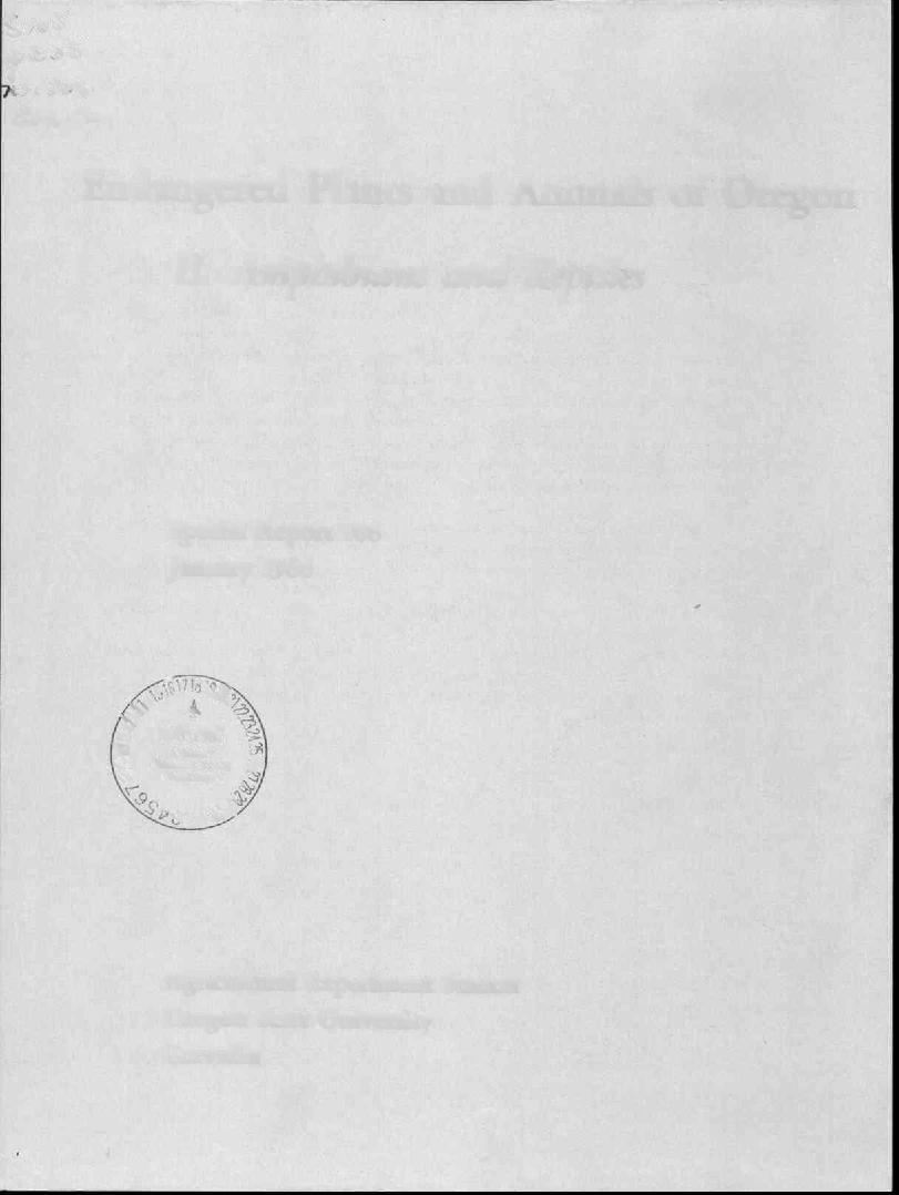 ))615 ry Es-5- Endangered Plants and Animals of Oregon H.