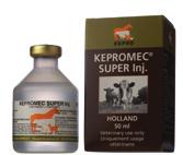 KEPROMEC SUPER INJ. Contains per ml: Ivermectin 10 mg Clorsulon 100 mg Ivermectin is very effective in the treatment and control of internal and external parasites in cattle.