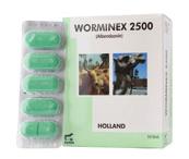 WORMINEX 2500 Contains per bolus of 6 g: Albendazole 2,500 mg Albendazole is a broad-spectrum anthelmintic active against infections caused by gastrointestinal worms, lungworms, tapeworms and adult