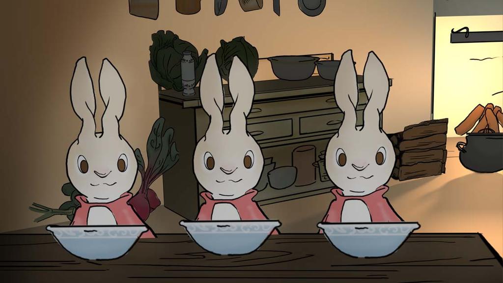 But Flopsy, Mopsy, and Cotton-tail had bread and milk