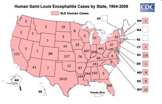 Figure 4. Map showing the distribution of cases of St.