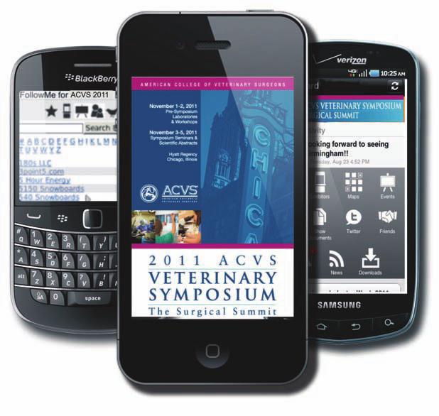 The ACVS Mobile App THE ACVS MOBILE APP On the go and in the know The ACVS Mobile App provides easy-to-use interactive capabilities to enhance your Symposium experience.