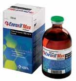 otopine za injekciju Enroxil Max sadržava 100 mg enrofloksacina. Indikacije: Govedo: Liječenje infekcija dišnih organa goveda (npr.