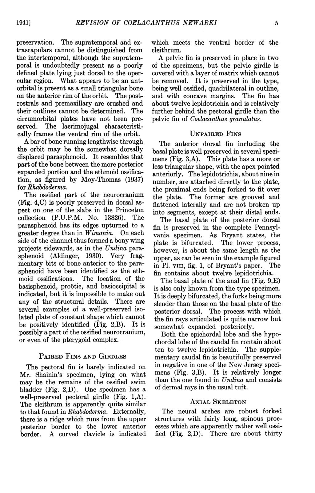 19411 REVISION OF COELACANTHUS NEWARKI 5 preservation.