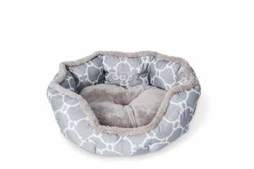 Printed pattern bed Deluxe round cuddler gray/light brown 17.