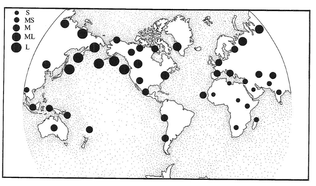 produce the most promising ecologically-preadapted stock for reintroduction (Barclay, 1980, pg. 61). Figure 1 Global size trends of Peregrine falcons from Cade et al., 1988, pg.