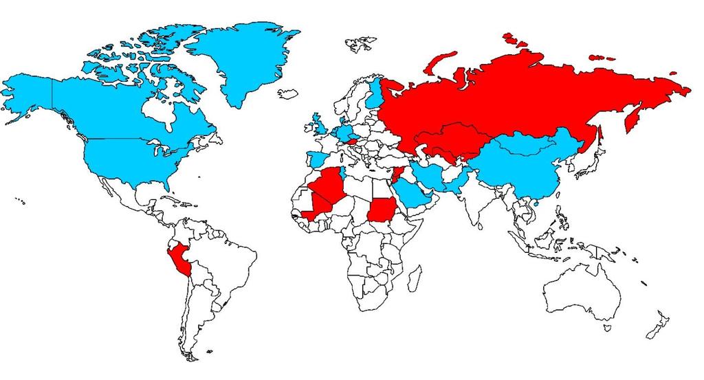 Figure 2. World map showing the 21 key traders surveyed for this report. The countries that completed surveys are shaded in light blue.