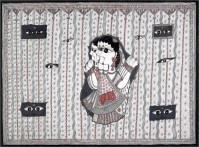 44 Rani Jha Breaking through the Curtain Mithila 011 Ink and acrylic on