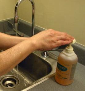 Rub the soap onto your hands. 3.