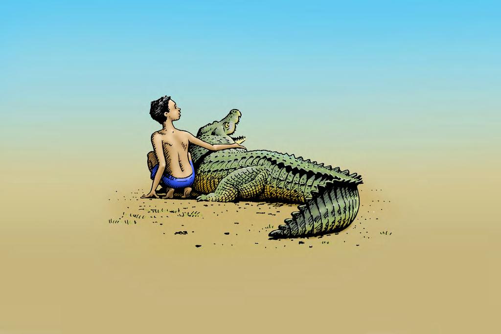 his legend tells how this Crocodile was rescued by a young Boy when the Crocodile was a baby Crocodile.
