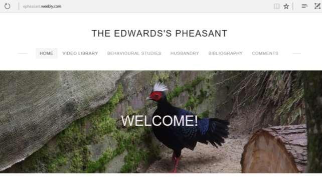 Epheasant.weebly.com! A website dedicated to Edwards s Pheasant conservation Acknowledgments WWCT Supervisor: Dr.