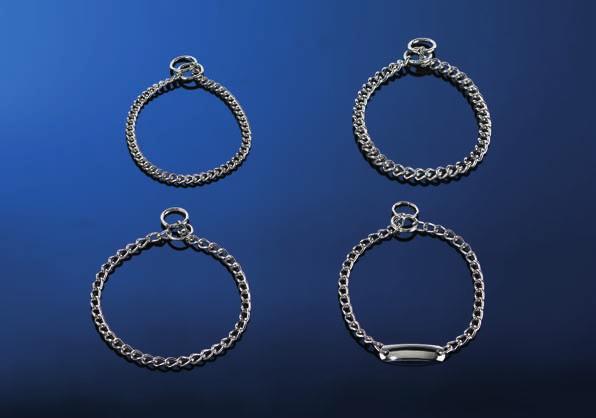 5 6 7 8 for short-haired dogs for short-haired dogs STEEL CHROME-PLATED STEEL CHROME-PLATED Collar, round, narrow links short links are sliding very well through the ring stylish look can cause hair
