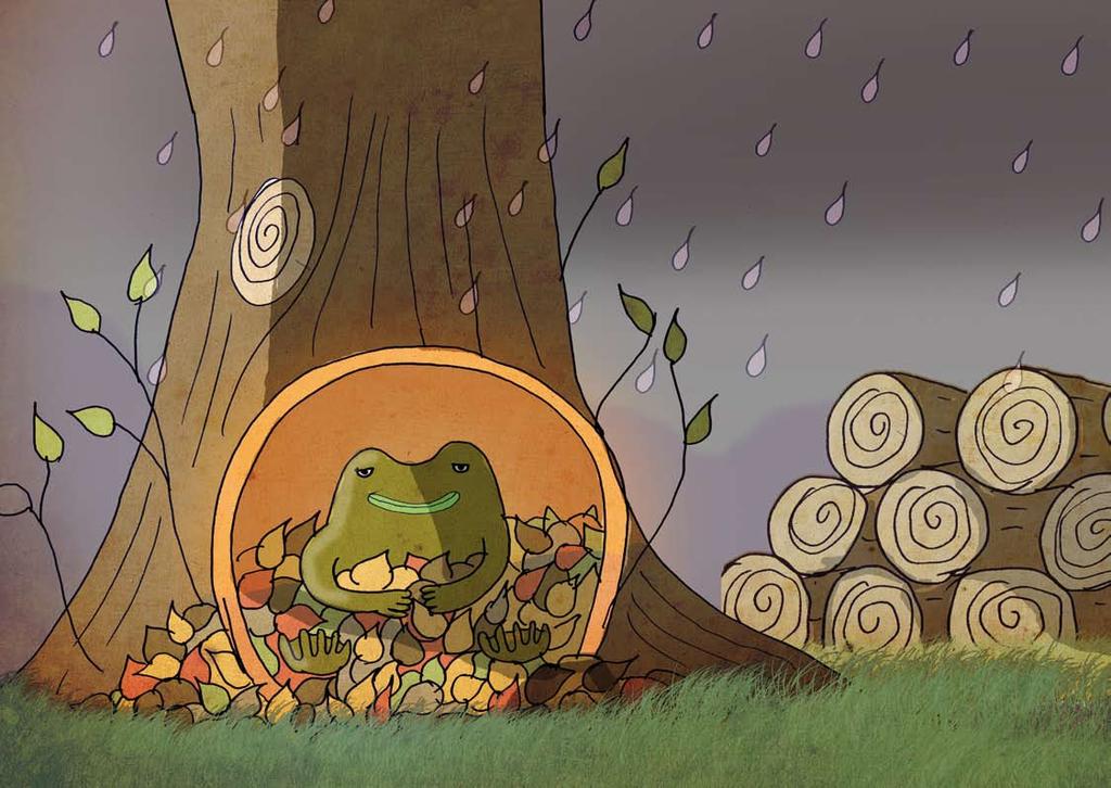 Gus yawned and burrowed deeper into the soft leaves. He was feeling rather sleepy now. It had been such a busy day. A home for a toad, he mumbled. A toad abode... a home for Gus the toad.