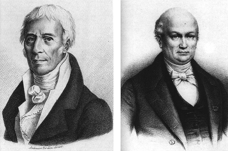 Figure 10.6. Jean-Baptist Lamarck (left) and his compatriot Etienne Geoffroy Saint-Hilaire (right) both formulated early ideas about evolution that Richard Owen used dinosaurs to refute.
