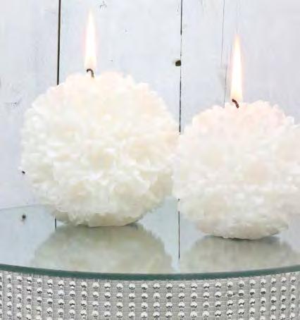 Flower ball candle 32137 White d.