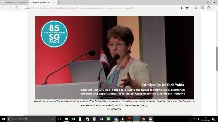 OIE 85th General Session-May 2017 Technical Item 1: with questionnaire (sent to 180 OIE Members) Global action to alleviate the threat of antimicrobials resistance: progress and opportunities for